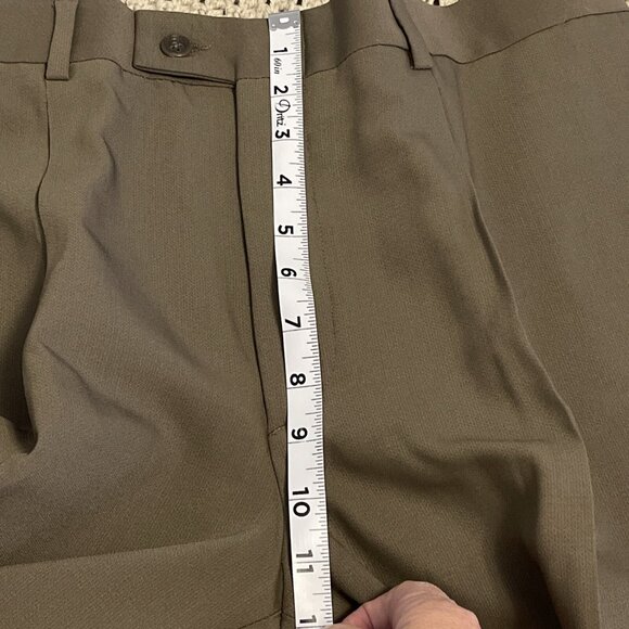 NWT J Ferrar Pleated Dress Pants Slacks Trousers Cuffed Men’s Size 36 X 30 Brown - Picture 12 of 16